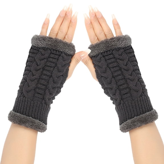 JJHGVB Fingerless Gloves Knit Gloves Winter Gloves For Women Warm Glove Windproof Elastic Texting Black Gloves Women Thermal Gloves Winter Gloves Dark Gray A