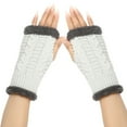 thumbnail image 1 of JJHGVB Fingerless Gloves Knit Gloves Winter Gloves For Women Warm Glove Windproof Elastic Texting Black Gloves Women Thermal Gloves Winter Gloves White A, 1 of 4