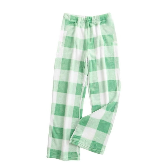 JJHGVB Flannel Pajama Pants Women Plaid Pajama Pants Fuzzy Pajama Pants Men's Flannel Pajama Pants Comfortable Pants Women Trendy Womens Pants Casual Green L