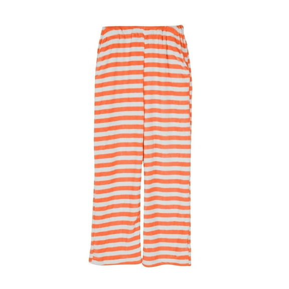JJHGVB Flannel Pajama Pants Women Striped Pajama Pants Fluffy Pants for Woman Fuzzy Pajama Pant Fleece Pajama Pants Light Weight Pants for Women Orange 2XL