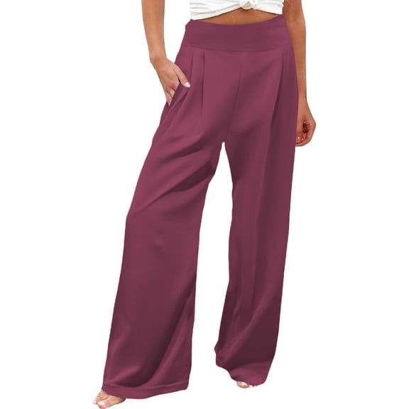 JJHGVB Flare Pants Palazzo Pants Women's Solid Loose Relaxed High Waist Pocket Wide Leg Pants Yoga Pants Women'S Pants 3XL