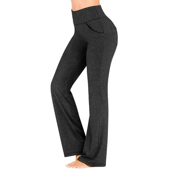 JJHGVB Flared Yoga Pants Flare Leggings for Women with Pockets Stretchy Pants for Women Loose Fit Pants for Women's Work Pants Pantalon Mujer Womens Slacks for Work Black 2XL