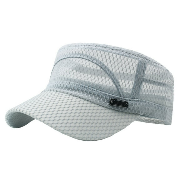 JJHGVB Flat Top Hat Cadet Cap Summer Hats Womens Caps Flat Hat for Women Flat Bill Hat Gray One Size