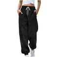 thumbnail image 1 of JJHGVB Fleece Joggers for Women Drawstring Pants Women Womens Sweatpants with Pockets Comfortable Pants for Women Womens Sweat Pants Cute Sweatpants Trousers Pants for Women Petite Black L, 1 of 5