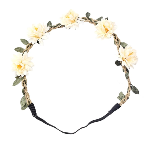 JJHGVB Flower Crown Fairy Flower Crown Headbands - Floral Headpiece Hair Accessories for Women Girls Weeding Birthday Festivals Party Headdress White One Size