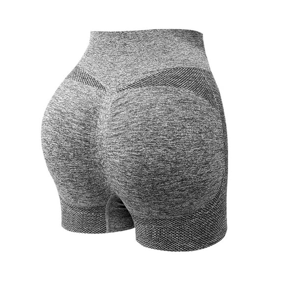 JJHGVB Gym Shorts Women Yoga Shorts Women's Tummy Athletic Shorts Stretch Workout Biker Shorts Butt Lifting Scrunch Gym Shorts Athletic Shorts Butt Lifting Shorts Gray M