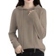 thumbnail image 1 of JJHGVB Hooded Sweater Women Thermal Sweater for Women Pull Over Sweaters Womens Tops for Women Summer Basics Womens Tank Tops Womens Summer Tops Knit Sweater for Women Khaki XL, 1 of 4