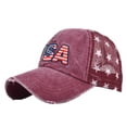 thumbnail image 1 of JJHGVB Independence Day Baseball Caps USA Baseball Caps American-Flag Caps USA Hat Print Baseball Caps Flag of The United States Baseball Caps Wine One Size, 1 of 3