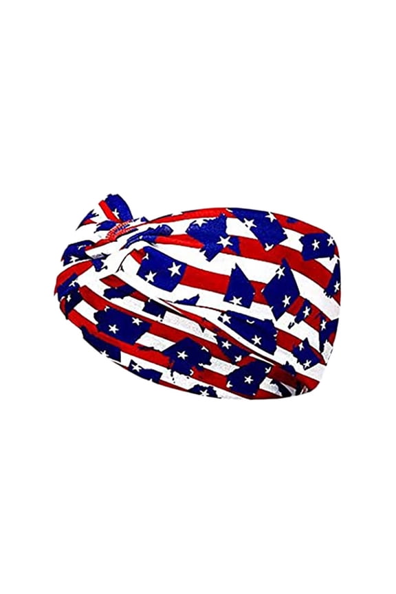 Independence Day Headbands headband for large head American Flag Headwrap Head Accessories for Sports Fitness Running american flag Sports Headband for Women Men Wide Hair Band Blue One Size
