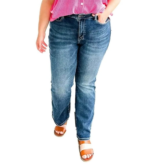 JJHGVB Jeans for Women Barrel Jeans Women Women's Hanging Dyeing Process Washed High Elasticity Slimming Jeans Long Pants Petite Pants Women'S Pants Dark Blue XL