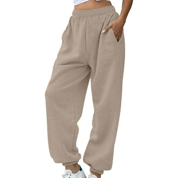 JJHGVB Joggers for Women Sweatpants Women Barrel Pants Women Women's Sweatpants Petite Length Pockets Pants Casual Workout Athletic Joggers Drawstring Waist Sweat Lounge Pants Athletic Pants B M