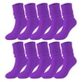 thumbnail image 1 of JJHGVB Knee High Socks Crew Socks 5 Pairs Soild Color Socks Women Thigh High Boot Socks Soft Scrunch Socks Winter Socks Purple 1 One Size, 1 of 4