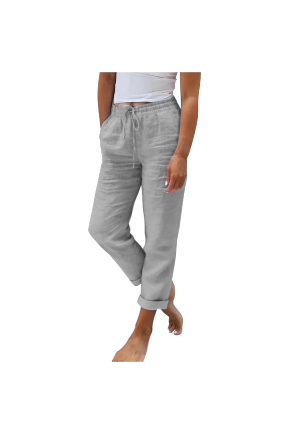Long Trousers Flowy Pants Elastic Waist Athletic Workout Pants Drawstring Lounge Trousers cream pants Wide Leg Palazzo High Waist palazzo pants Loose Casual Lightweight Loose Gray L