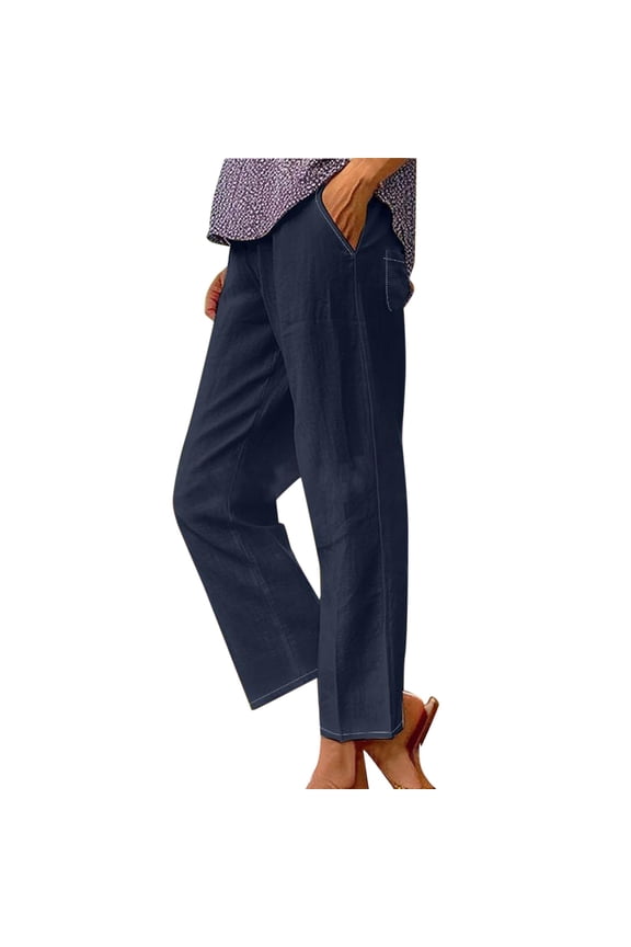 Long Trousers Straight Leg Trousers Wide Leg Pants Pants with Pockets Wide Leg Palazzo cream pants Pull-On Pant palazzo pants Drawstring Lounge Trousers boho pants for women Blue 1 M