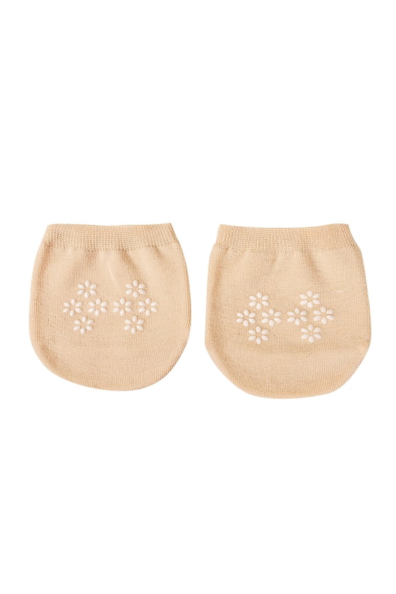 Low Cut Socks Toe Socks for Mules, Half Socks No Show Toe Toppers Covers for Women, Invisible Footies for Flat Khaki One Size