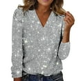 thumbnail image 1 of JJHGVB Mardi Gras Sequin Shirt Mardi Gras Tee Shirts for Women Going Out Tops for Women Cute Tops Womens Tops Business Casual Tops for Women Long Sleeve Undershirt for Women Silver S, 1 of 4
