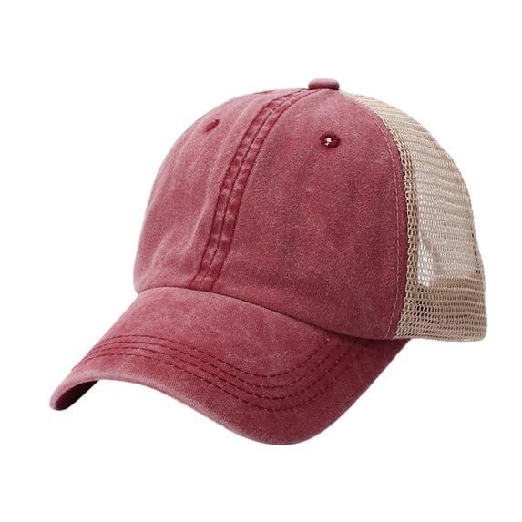 JJHGVB Mesh Baseball Caps for Men Outdoor Hat Trucker Hat Baseball Cap for Women Mens Baseball Cap Baseball Cap Men Womens Baseball Caps Wine One Size