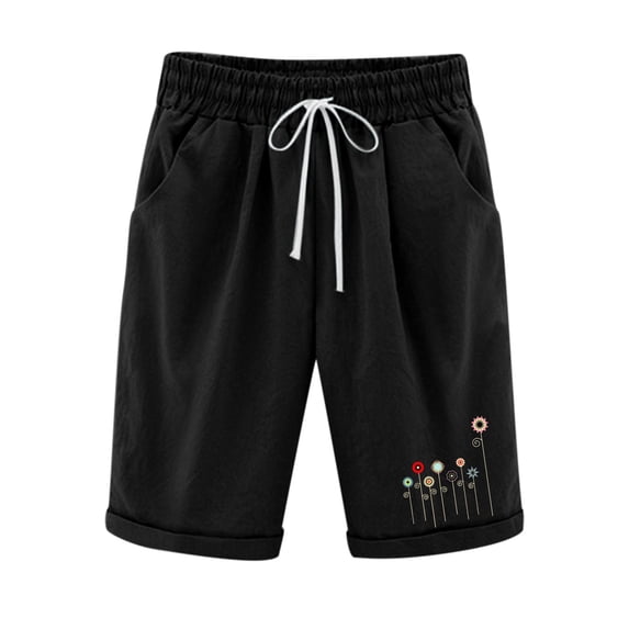 JJHGVB Mid Long Shorts High Waisted Shorts Women Walking Athletic Shorts Summer Gauze Pants Stretch High Waisted Shorts Plus Size Shorts Business Shorts For Women High Waist Black 5XL