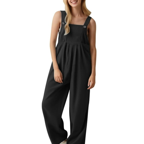 JJHGVB Overalls for Women Rompers for Mom Popular Women's Pants Solid Color Women's Casual Pants Overalls Cargo Pants Women Women Jumpsuit Black L