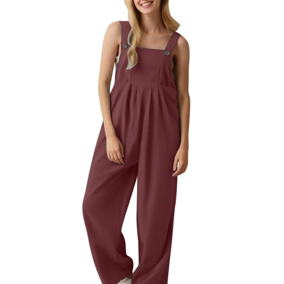 JJHGVB Overalls for Women Rompers for Mom Popular Women's Pants Solid Color Women's Casual Pants Overalls Cargo Pants Women Women Jumpsuit S