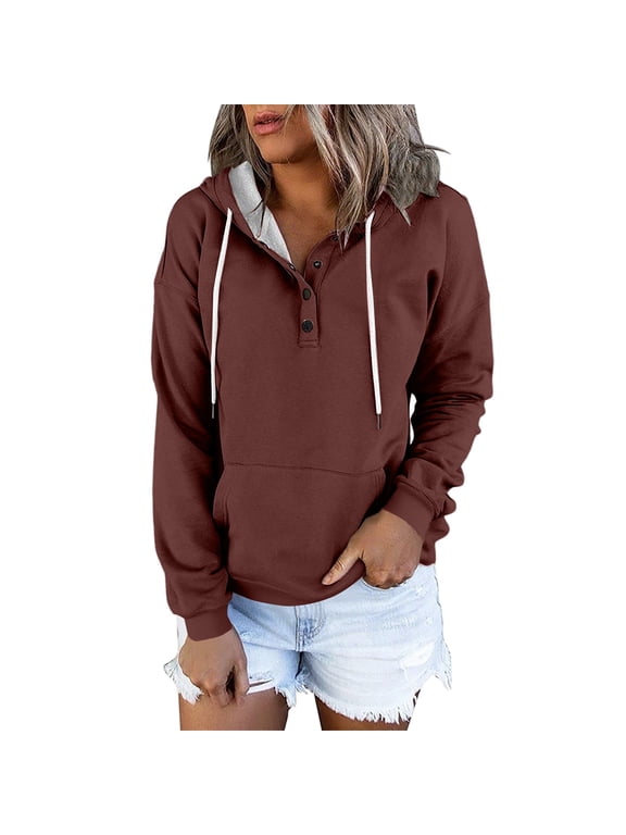 Oversized Hoodies for Women Oversized Hoodie Casual Hooded Crewneck Drawstring Pullover Tops Soft Comfy Drawstring Neck Cozy Soft Lightweight Hooded Comfort Pullover Hoodies for Women Coffee L