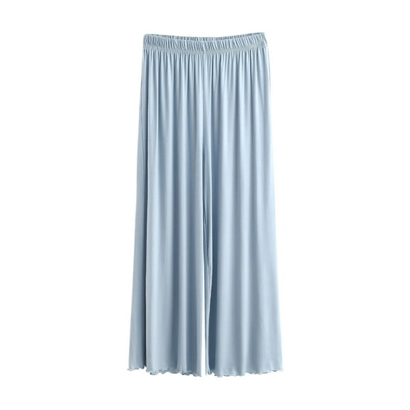 JJHGVB Pajama Pants Lounge Pants Women Women's Wooden Ear Casual Pants Pajama Pants Large Size Loose Wide Legged Pants Wide Leg Pants Woman Womens Casual Pants Blue XL