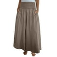 thumbnail image 1 of JJHGVB Palazzo Pants Wide Leg Pants Woman Women's Fashionable Casual Loose Wide Leg Elastic Waistband Casual Pants Barrel Pants Women Flowy Pants Khaki 2XL, 1 of 6