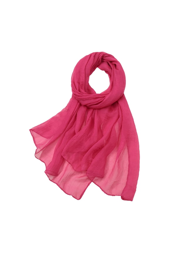 Sheer Scarf Scarf for Women Long Lightweight Spring Summer Scarf Shawl Wraps for Women Chiffon Scarf Beach Towel Sunscreen Scarf Lightweight Shawls Soft Scarf Travel Scarf Hot Pink One Size