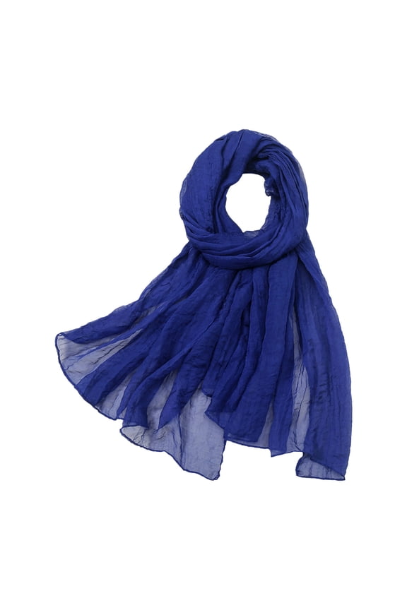 Sheer Scarf Sunscreen Shawl Chiffon Scarf Silky Featherlight Sheer Scarf for Women Silk Feeling Scarf Spring Summer Scarf Scarf for Women Soft Scarf Lightweight Shawls Dark Blue One Size