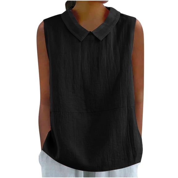 JJHGVB Short Sleeve Work Blouse Linen Tops Summer Tops Dressy Casual Tops 2026 Casual Shirts Linen Shirt Womens Tops Casual Blouse Casual Tops Black 2XL