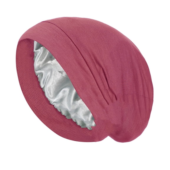 JJHGVB Sleeping Cap Sleep Hats Bonnet for Night Sleeping Cap Silky Lined Bonnet with Adjustable Elastic Band for Natural Curly Frizzy Hair Cover Headbands for Women Wine One Size