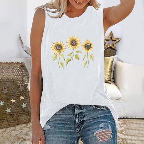 JJHGVB Sleeveless Tops Tank Tops for Women tops for women trendy summer Casual Blouses womens sleeveless tops Lounge Blouse thick strap tank camisole tops for women Tank Tops White S