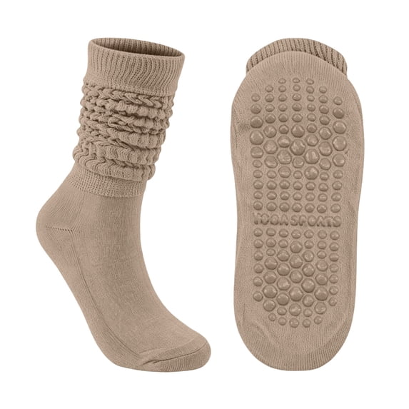 JJHGVB Slouchy Socks for Women, Scrunch Slouch Long Boot Socks Knee High Knit Tube Leg Warmers for Sneakers Athletic Khaki One Size