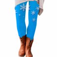thumbnail image 1 of JJHGVB Snowflake Graphic Tights Pants Legging Tights Leggings for Women Fashion Printed Stretch Yoga Pants Casual Comfort High Waist Sports Legging Leggings for Women Z1 Blue 2XL, 1 of 6