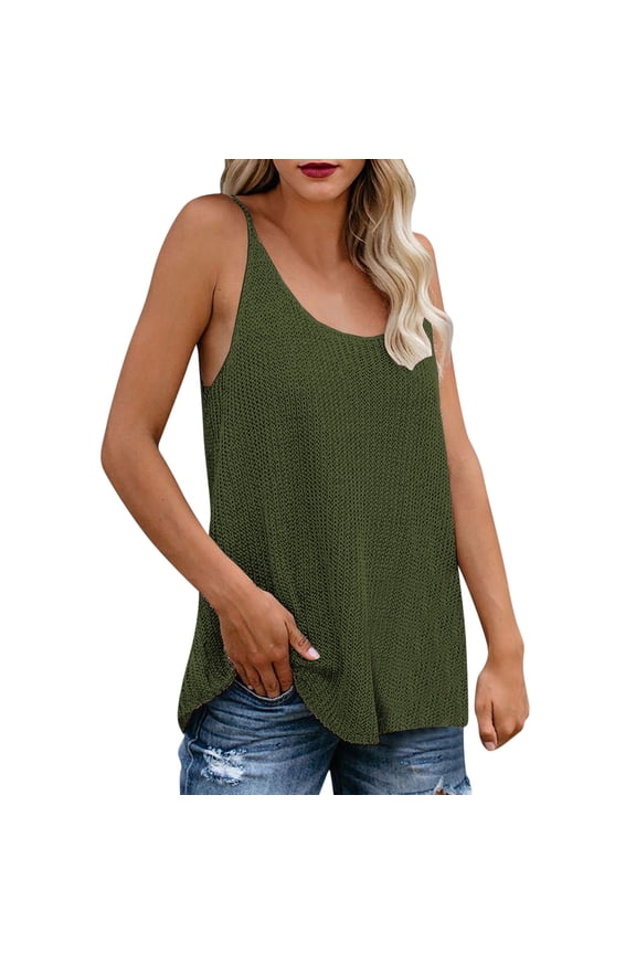 Spaghetti Straps Sleeveless Tank lightweight tank top Stretch Vest Cami Top Summer Workout Tops Strap Basic Tops Crop Tank Top Stretch Camisole Thin Strap Tank Tops Green M