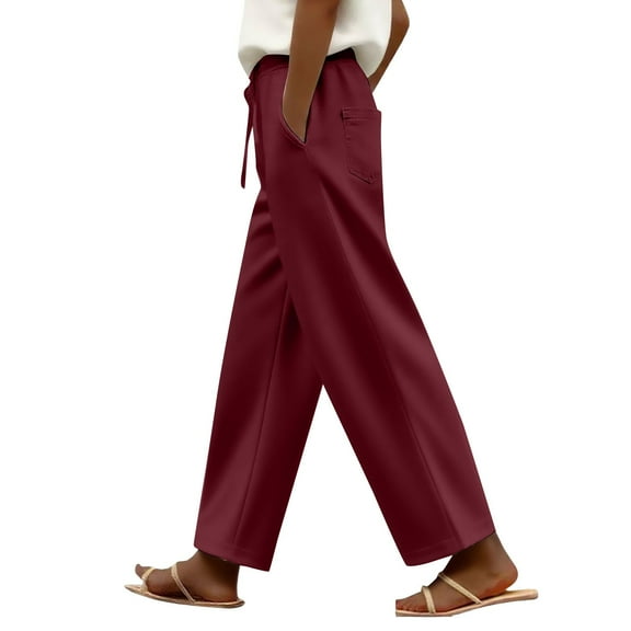 JJHGVB Straight Leg Sweatpants for Women Womens Sweatpants with Pockets Jogger Sweatpants Women Loose Fit Pants for Women Comfy Womens Pants Pantalon Mujer Work Pants Women Wine XL