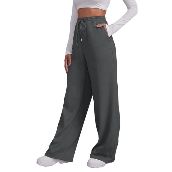 JJHGVB Straight Leg Sweatpants for Women Yoga Pants Womens Sweatpants with Pockets Casual Work Pants Women Pantalones Para Mujer Ladies Pants Gym Pants Women Dark Gray M