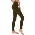 thumbnail image 1 of JJHGVB Stretchy Pants for Women High Waisted Leggings for Women's Leggings with Pockets Women's Dress Pants Women Trendy Cotton Leggings Women's Casual Pants Army Green L, 1 of 9