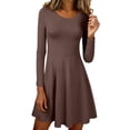 thumbnail image 1 of JJHGVB Sundresses for Women Travel Long Dresses Long Sleeve Outfits for Women Tops for Women Vacation Outfit Casual Flowy A-line Long Dresses Winter Dresses Dress for Women Coffee M, 1 of 4