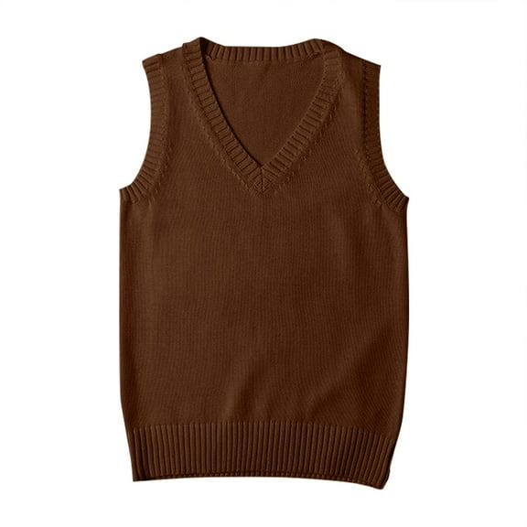 JJHGVB Sweater Vest Women Fall Sweaters for Women Thermal Sweater for Women's Pullover Sweaters Woman Vest Women Vests Sweaters for Women Trendy Coffee S