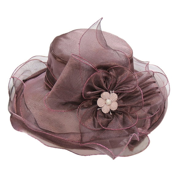 JJHGVB Tea Party Hats for Women Wide Brim Hats for Women Beach Hats for Women Womens Tea Party Hat Hats for Women Headband Hats for Women Tea Party Women's Hats Gray One Size