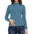 thumbnail image 1 of JJHGVB Thermal Turtleneck Long Sleeve Sweaters for Women Fitted Shirts for Women Womens Sweaters Winter Womens Basic Tank Tops Winter Sweaters for Women Sweater Women Blue XL, 1 of 6