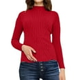 thumbnail image 1 of JJHGVB Thermal Turtleneck Long Sleeve Sweaters for Women Fitted Shirts for Women Womens Winter Sweater Tops Women Winter Sweater for Women Sweaters Red XL, 1 of 6