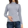 thumbnail image 1 of JJHGVB Thermal Turtleneck Long Sleeve Sweaters for Women Fitted Shirts for Women Summer Tops Sweaters Women Winter Knit Sweater for Women Tops Gray M, 1 of 6