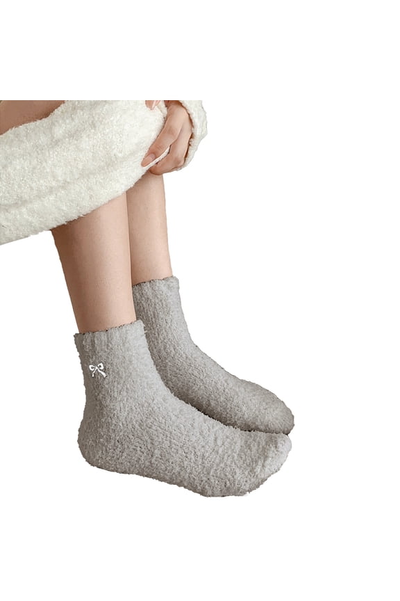 Thick Fuzzy Socks Mid Calf Socks Women Winter Socks Christmas Stockings Comfy Socks Women Socks for Women Womans Socks Gray One Size