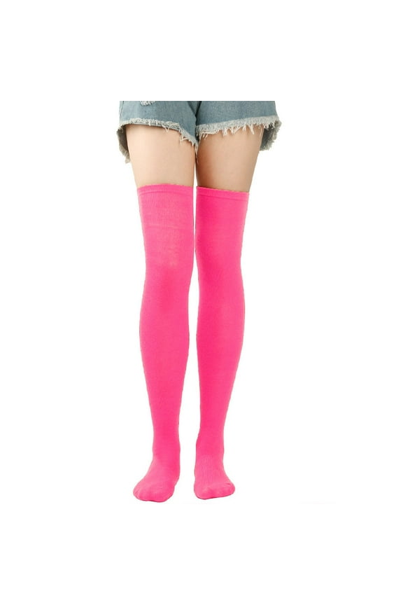 Thigh High Stockings Compression Socks Cute Socks Long High Thigh Socks Over Knee Thin Tights Long Stocking Hot Pink One Size