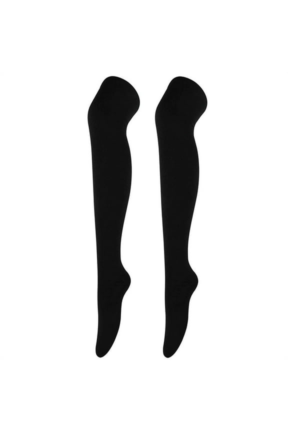 Thigh High Stockings Socks for Women 1 Pairs Women's Fashion Solid Color Over The Knee Long Socks High Socks Fall Socks Black One Size