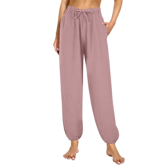 JJHGVB Thin Pajama Pants for Women Beach Capris for Women Cotton Sleep Shorts Women Comfy Pants for Women Comfy Pants Women Sleep Shorts Pants with Pockets Red L