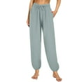 thumbnail image 1 of JJHGVB Thin Pajama Pants for Women Beach Capris for Women Cotton Sleep Shorts Women Pants Casual Ladies Pants Casual Woman Pajama Pants Lightweight Pants Women Green L, 1 of 7