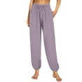 thumbnail image 1 of JJHGVB Thin Pajama Pants for Women Beach Capris for Women Cotton Sleep Shorts Women Sleep Pants Women Lightweight Pants Women Pants with Pockets Cute Pants for Women Purple S, 1 of 7